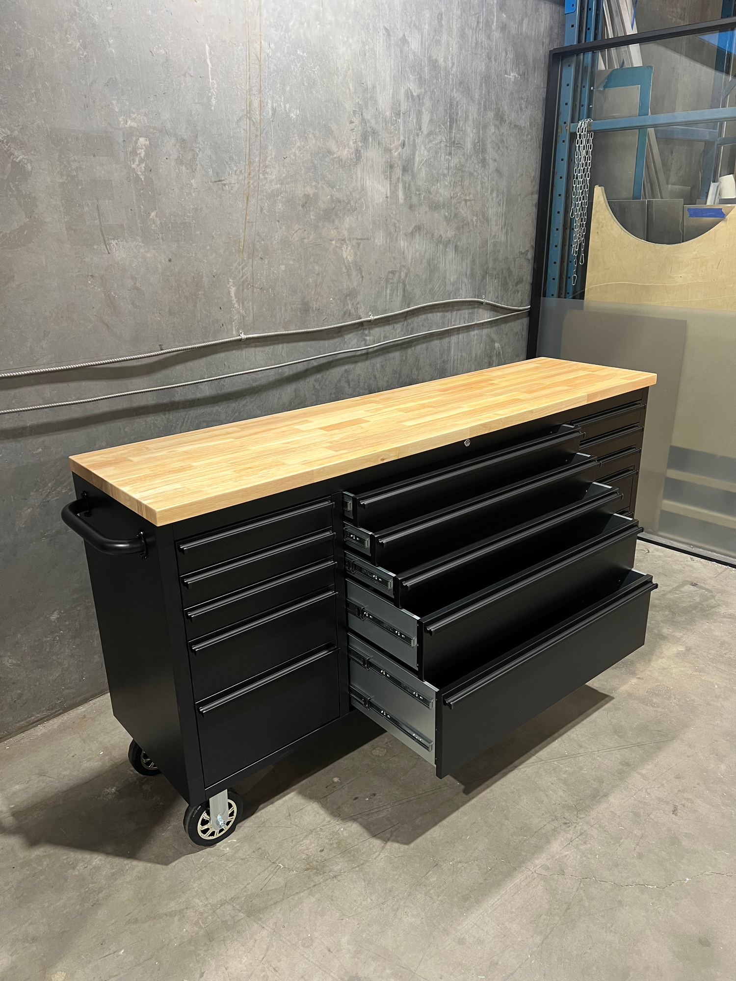 Mega Max 72 Rolling Workbench and Tool Chest - Black image 1