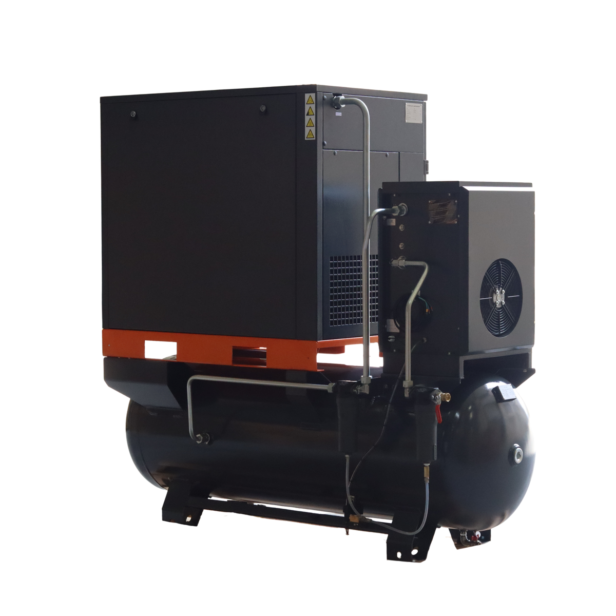 Large industrial air compressor on a white background