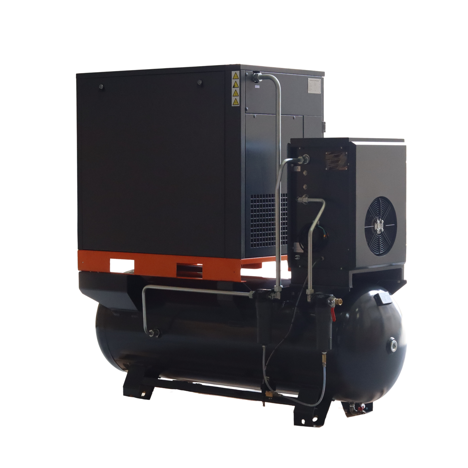 Large industrial air compressor on a white background