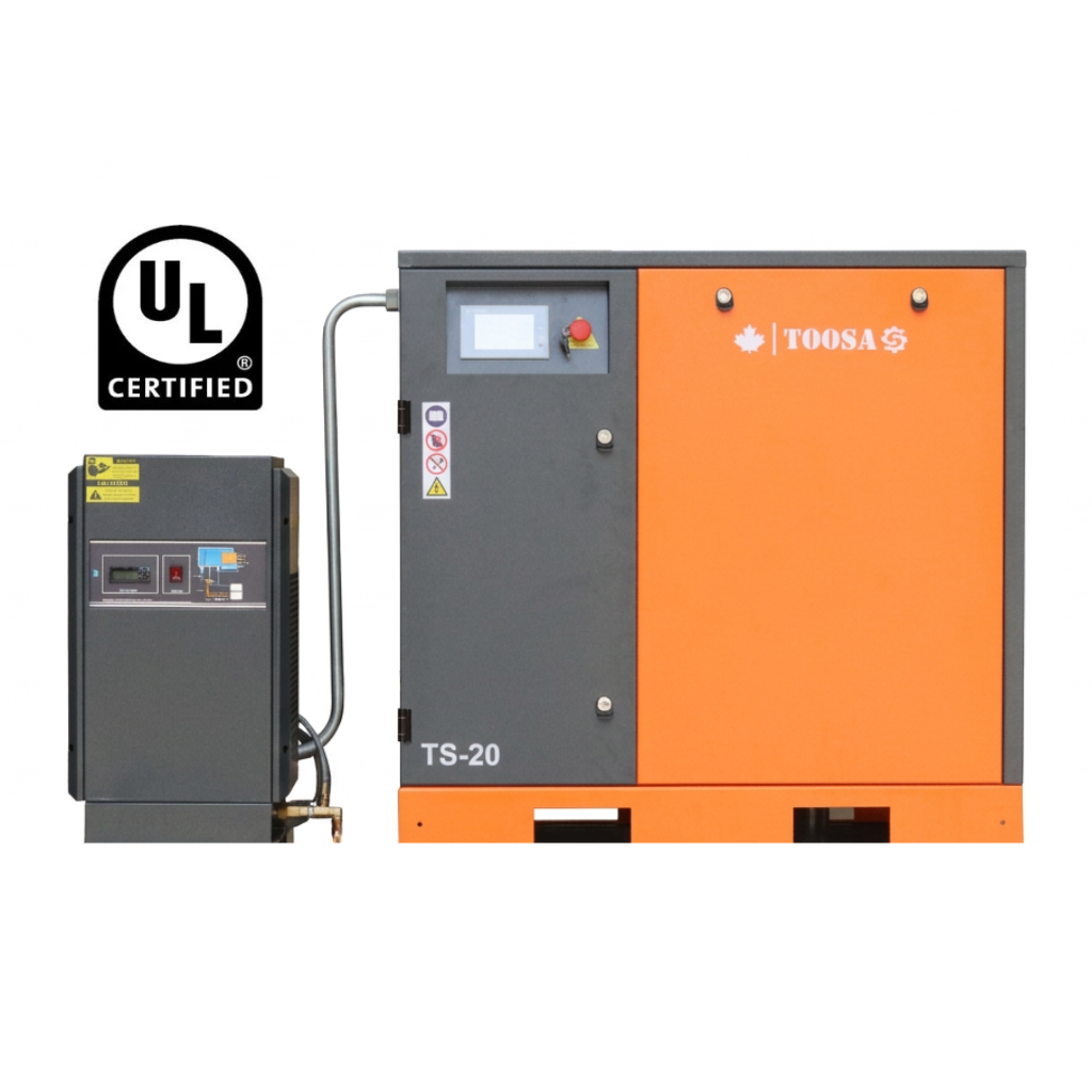 20 HP Rotary Screw Air Compressor with Integrated Dryer & 500L Tank